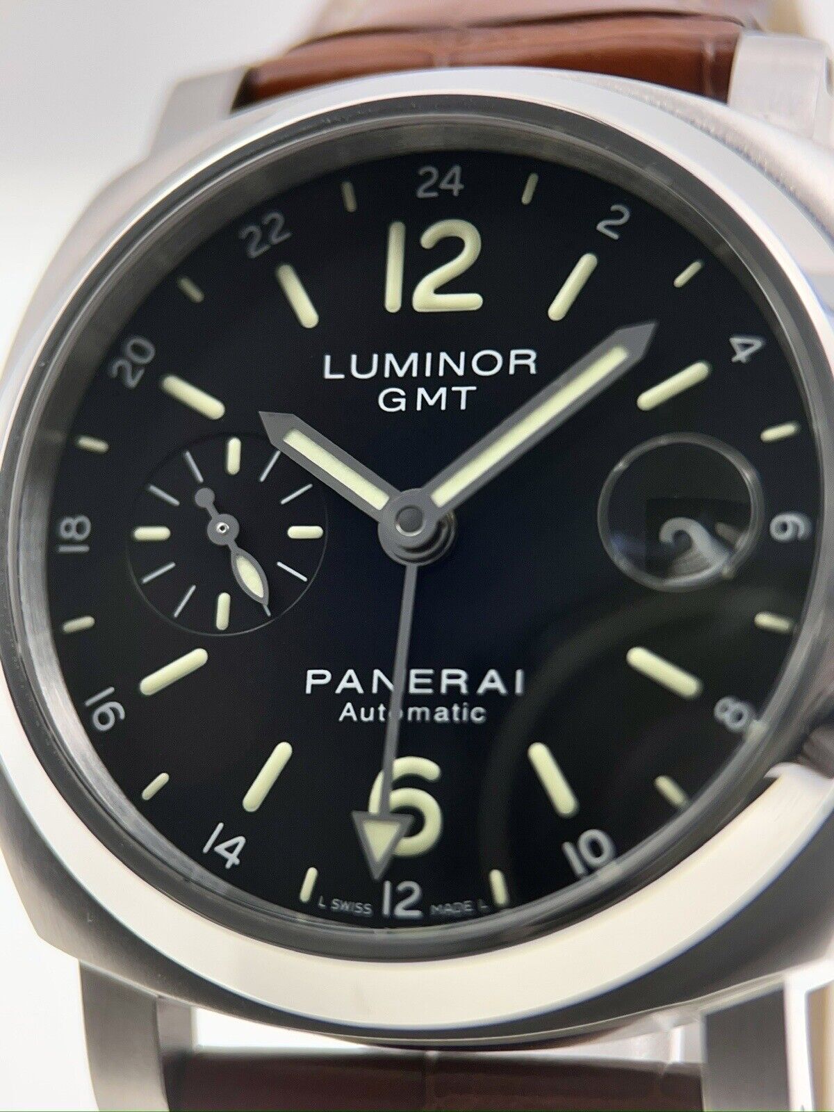 Panerai GMT Stainless Steel Black 40mm Automatic Men’s Watch PAM00244 B&P 2011