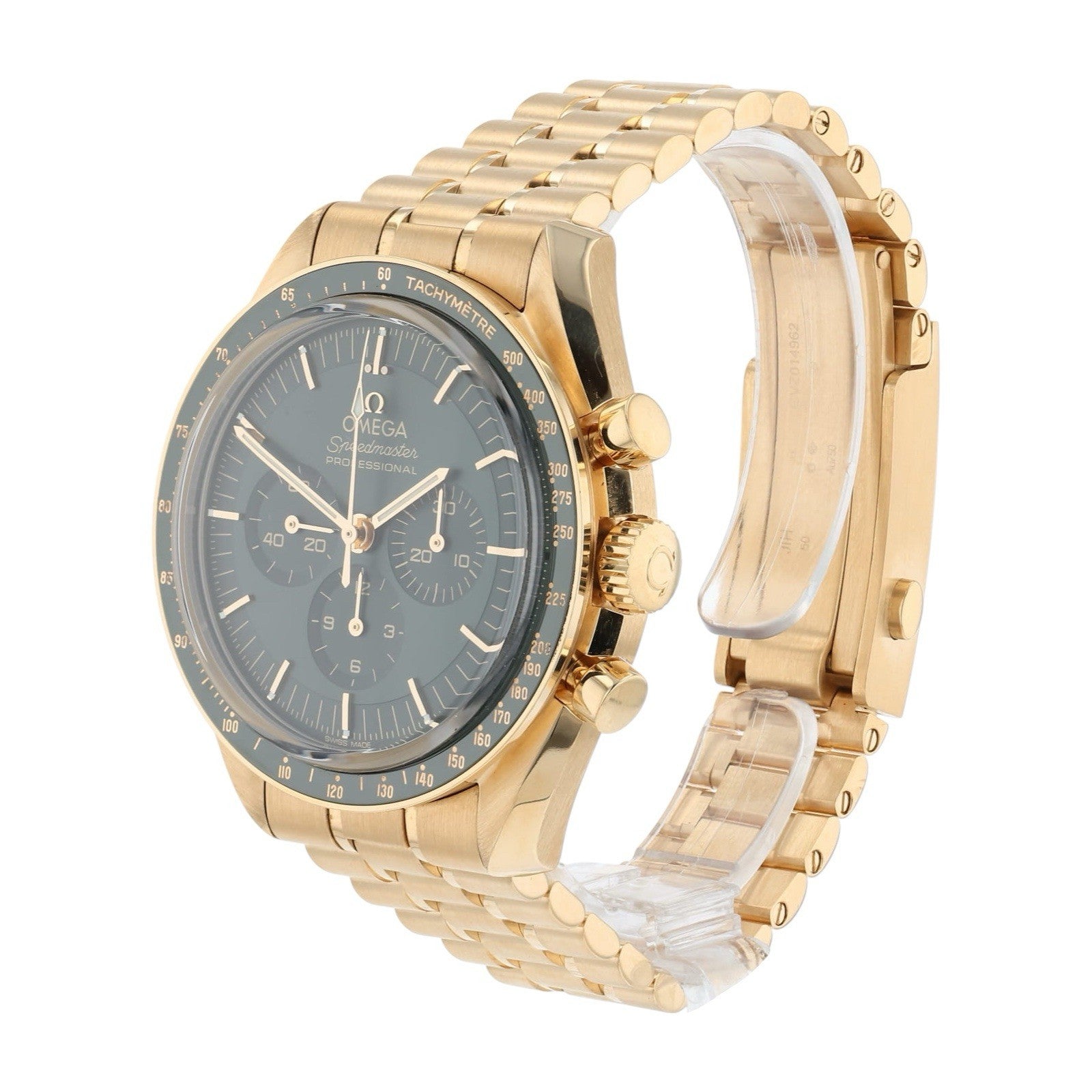 Omega Speedmaster 18k Yellow Gold Green Dial 42mm Manual 310.60.42.50.10.001