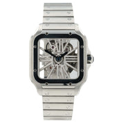 Cartier Santos Skeleton Dial Stainless Steel 40mm Manual Mens Watch WHSA0007