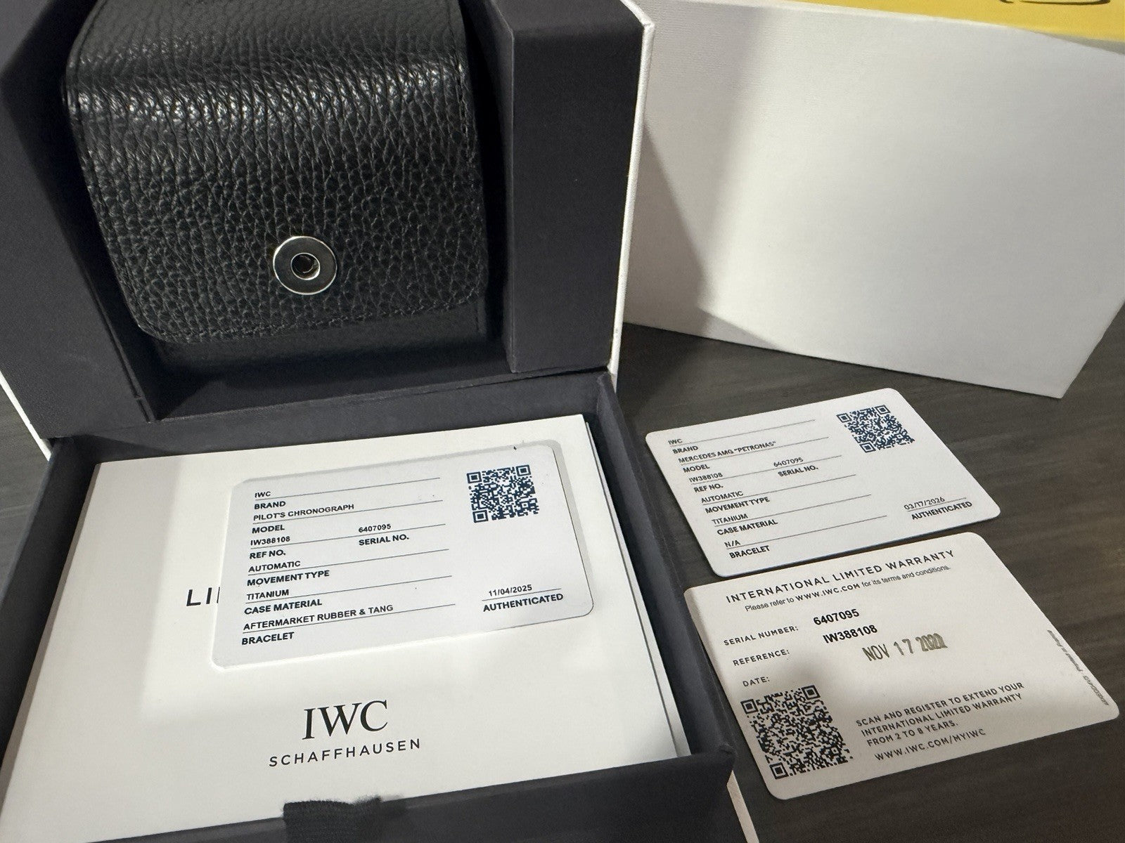 IWC Petronas Pilot Chronograph Titanium Black Dial 41mm Men's Watch IW388108