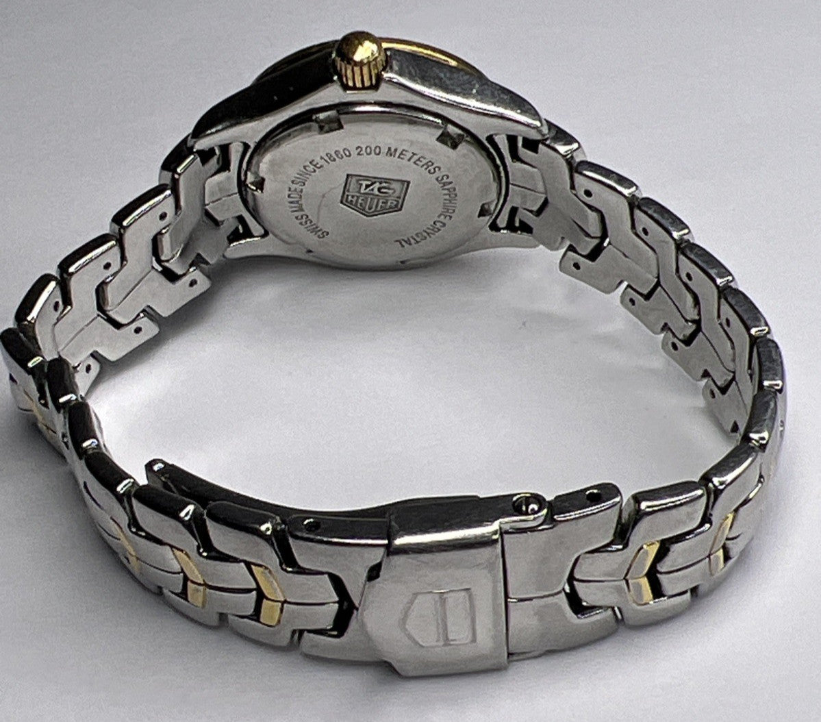 TAG Heuer Ladies Link Quartz Date Watch WJF1354 MOP Dial Diamond Bezel 27mm