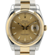 Rolex Datejust Champagne Dial 18k Yellow Gold 36mm Automatic Men’s Watch 116233