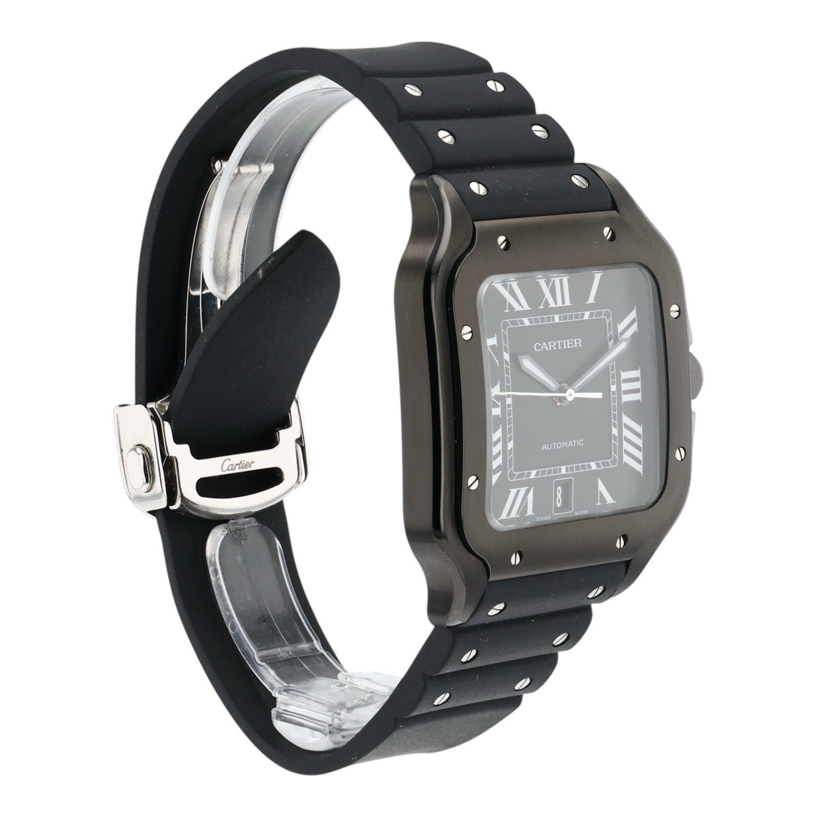 2022 Cartier Santos Stainless Steel Black Dial 40mm Automatic Watch WSSA0039