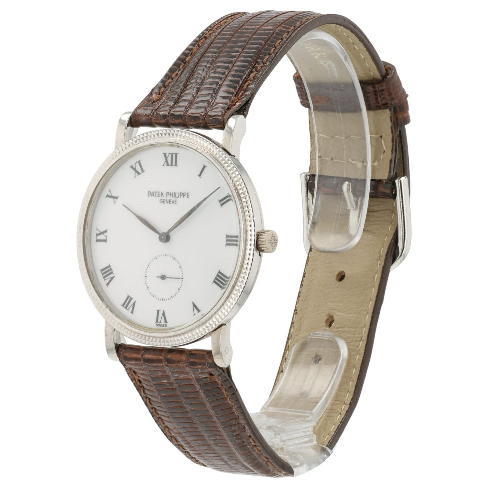 Patek Philippe Calatrava White Dial 18k White Gold 33mm Manual Wind Men’s 3919G