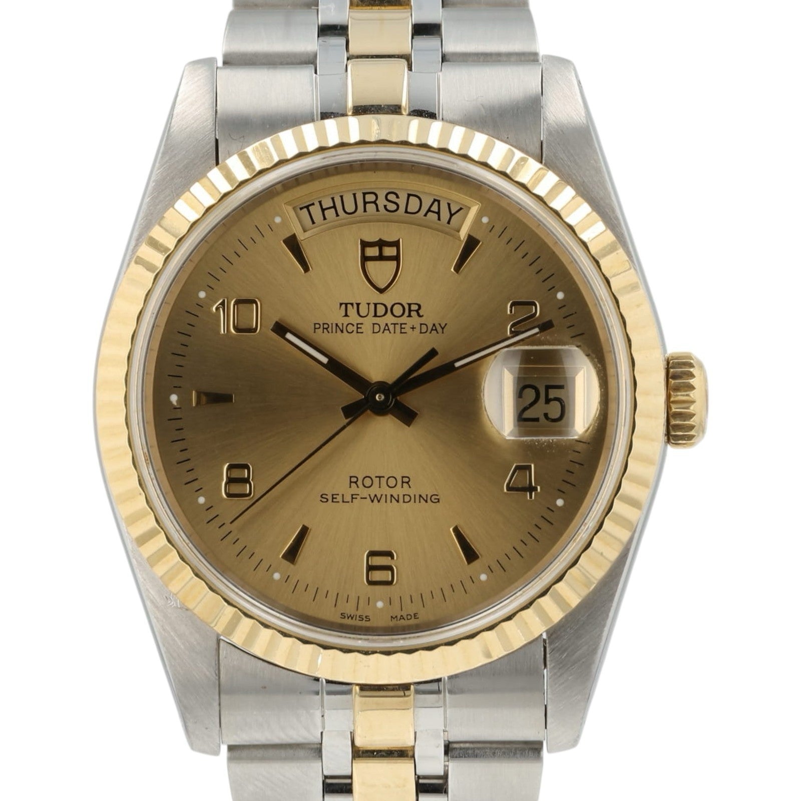 Tudor Prince Oyster Day-Date Champagne Dial Gold & Steel 36mm Automatic 76213