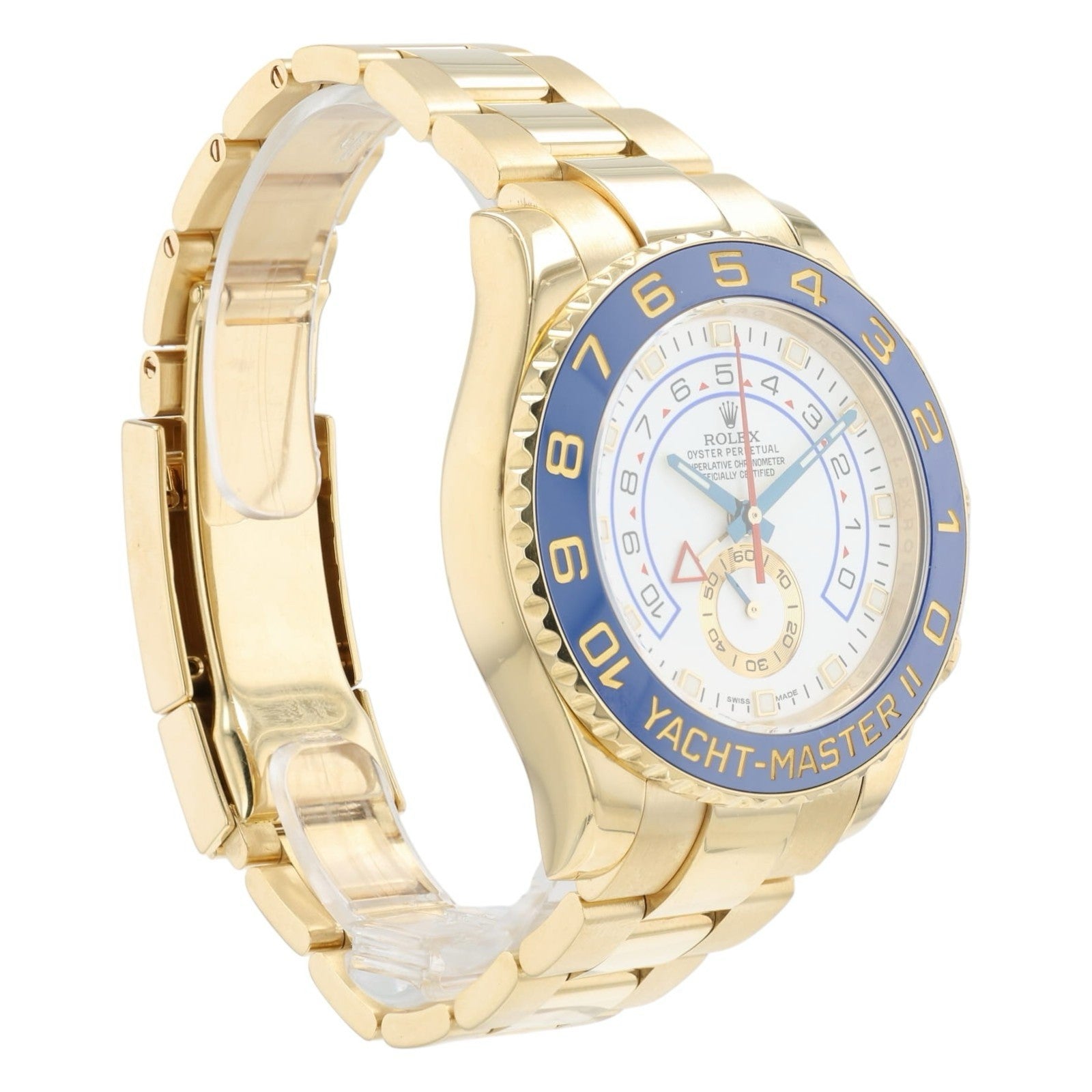 Rolex Yacht-Master II White Dial 18k Yellow Gold 44mm Automatic Men’s 116688