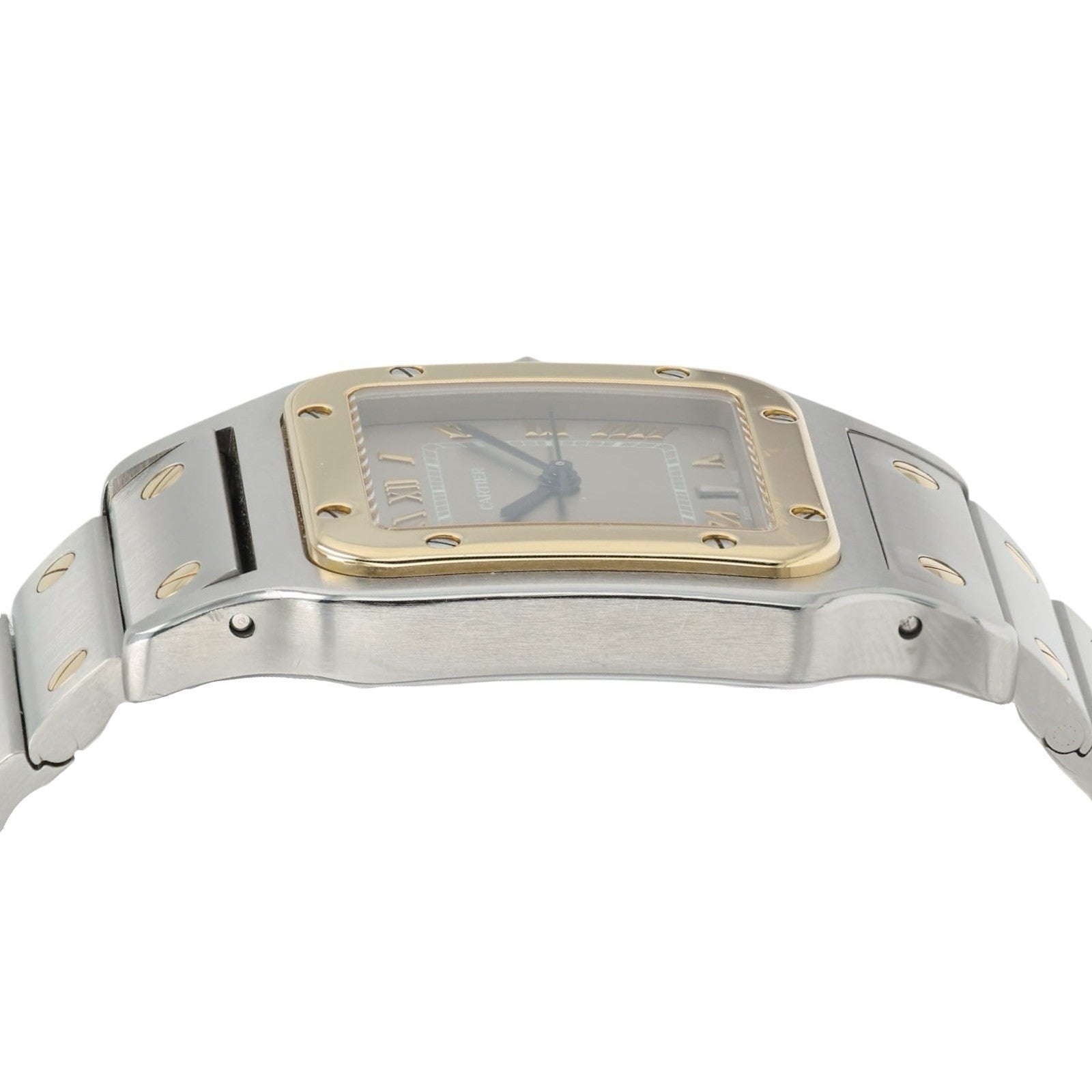 Cartier Santos Galbee Anthracite Dial Gold & Steel 29mm Quartz Men’s Watch 1566