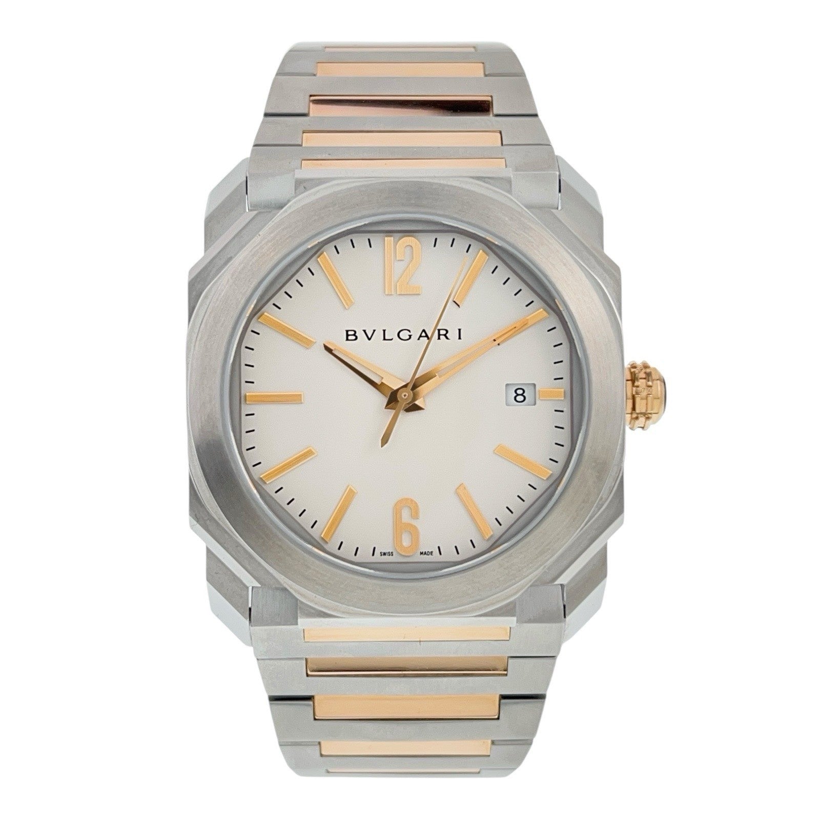 Gold and Steel Bvlgari Octo Solotempo BGO 38 S