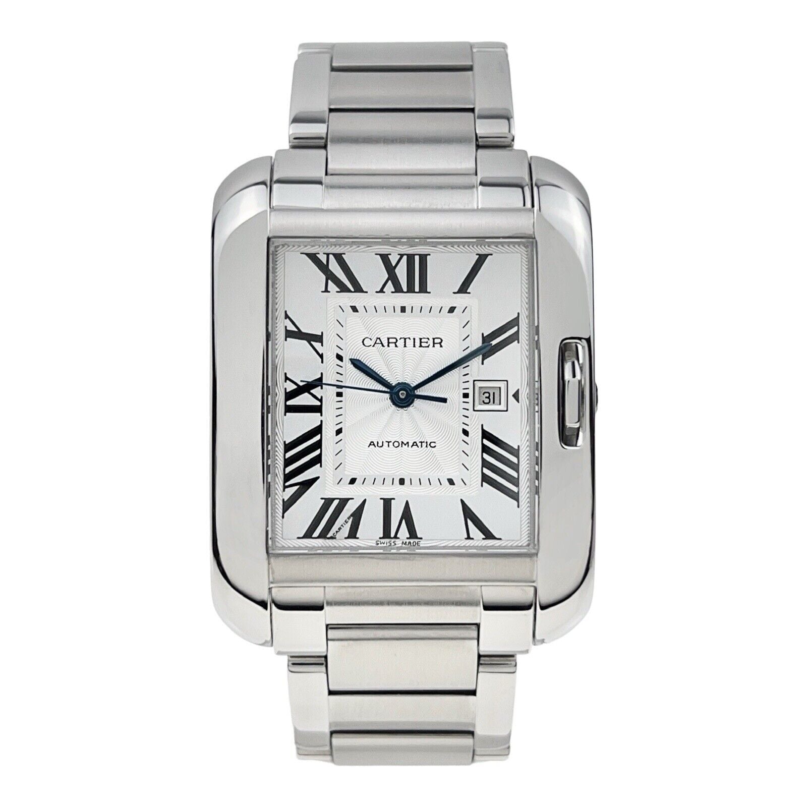 Cartier Tank Anglaise Stainless Steel 30mm Automatic Unisex Watch 3511