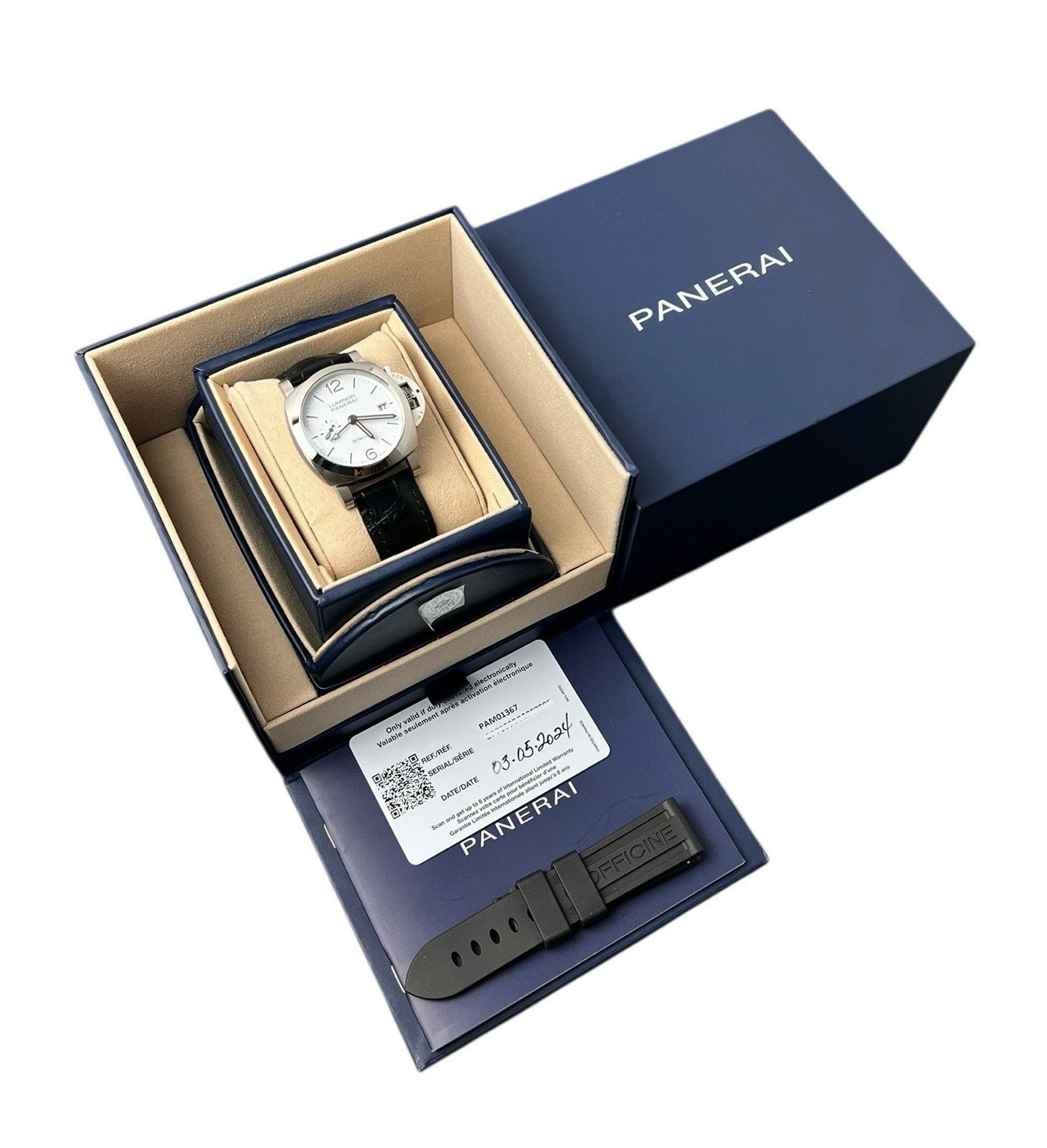 NEW Panerai Luminor Quadrants Bi-tempo White Dial 40mm Automatic Mens PAM01367
