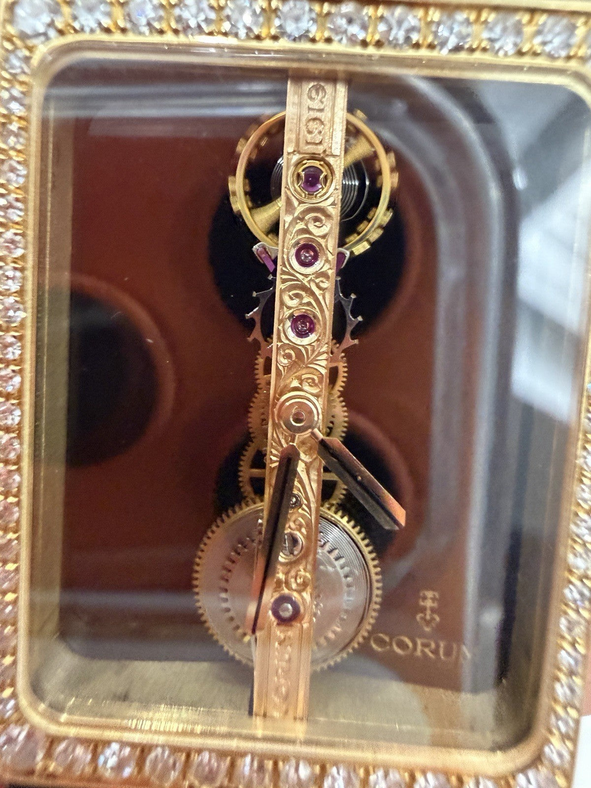 Corum Golden Bridge Diamond Wind Up 18k Yellow Gold Men's Watch - FOR PARTS