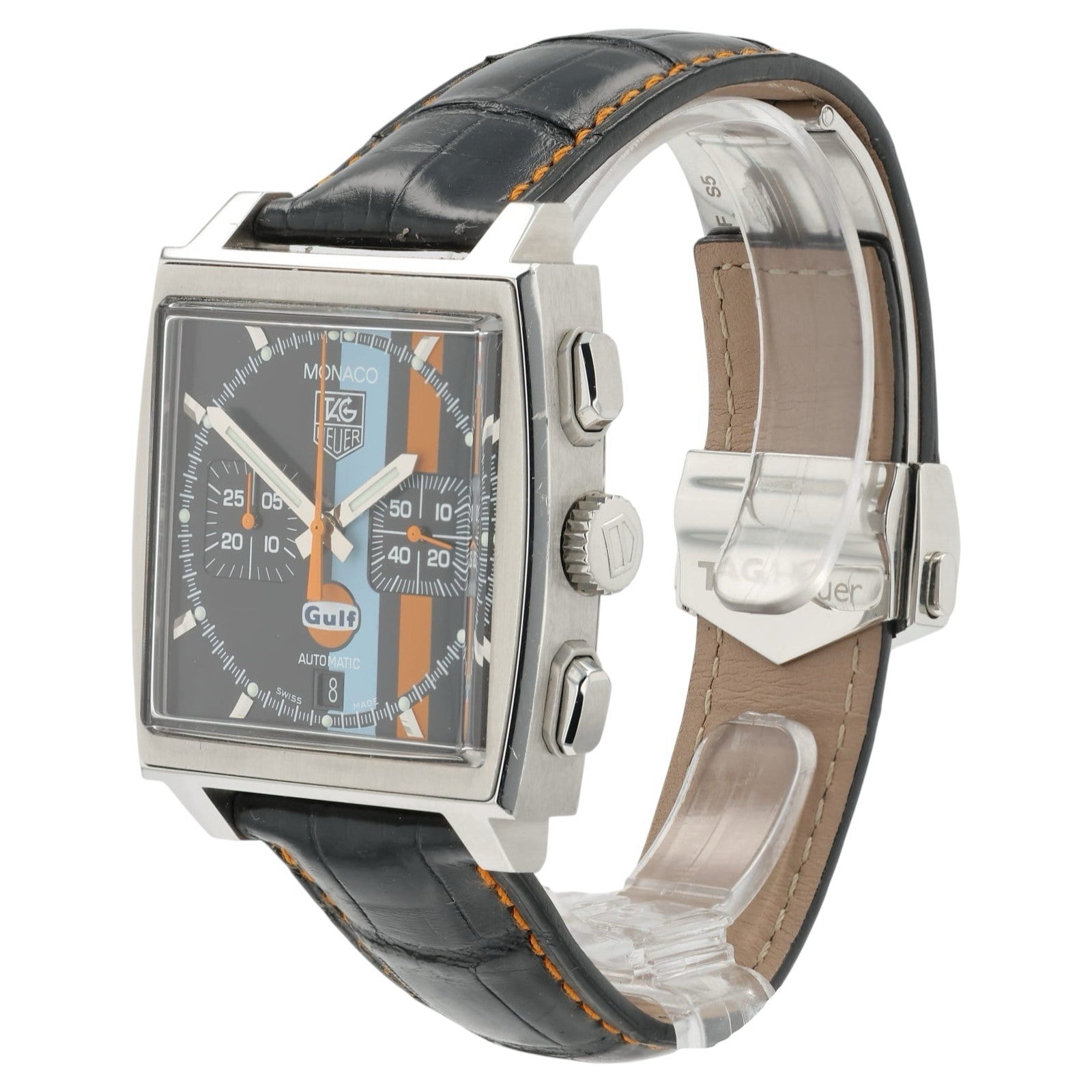 Tag Heuer Monaco Black Dial Stainless Steel 38mm Automatic Men’s Watch CW211A