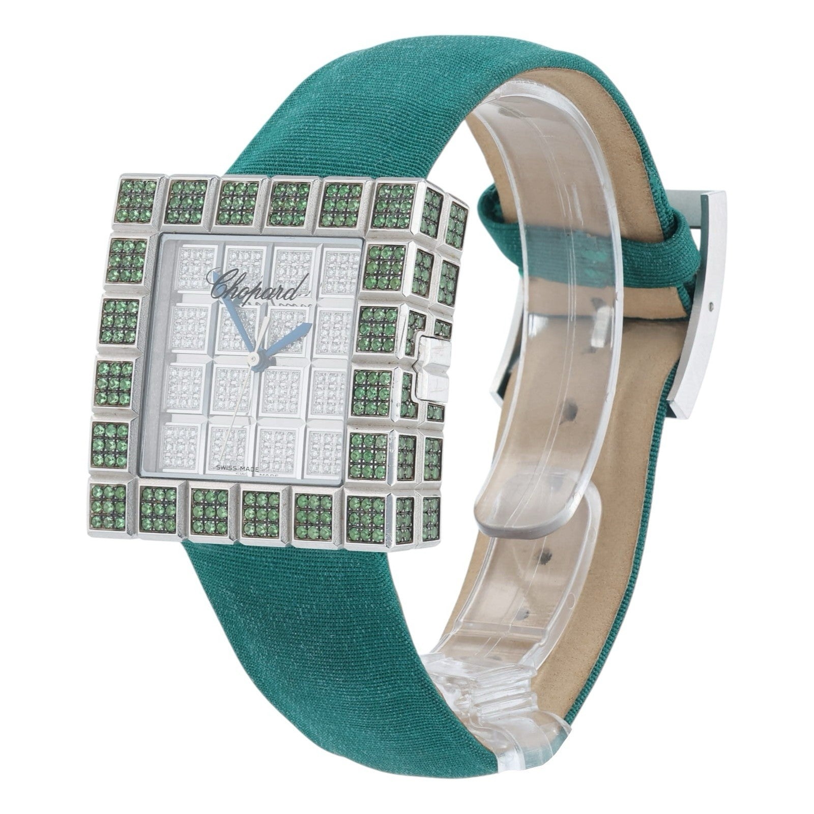 Chopard Ice Cube Diamond Paved Dial 18k White Gold Quartz Watch 7424/8