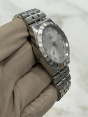Tudor Royal Silver Roman Day Date Stainless Steel Men's Automatic Watch 28600