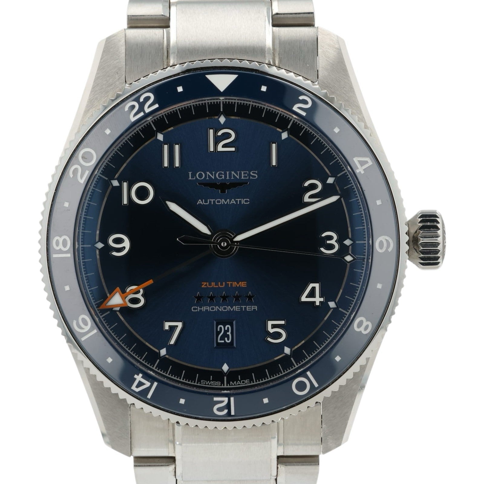 Longines Spirit Zulu Time Blue Dial Steel 42mm Automatic Men’s Watch L3.812.4