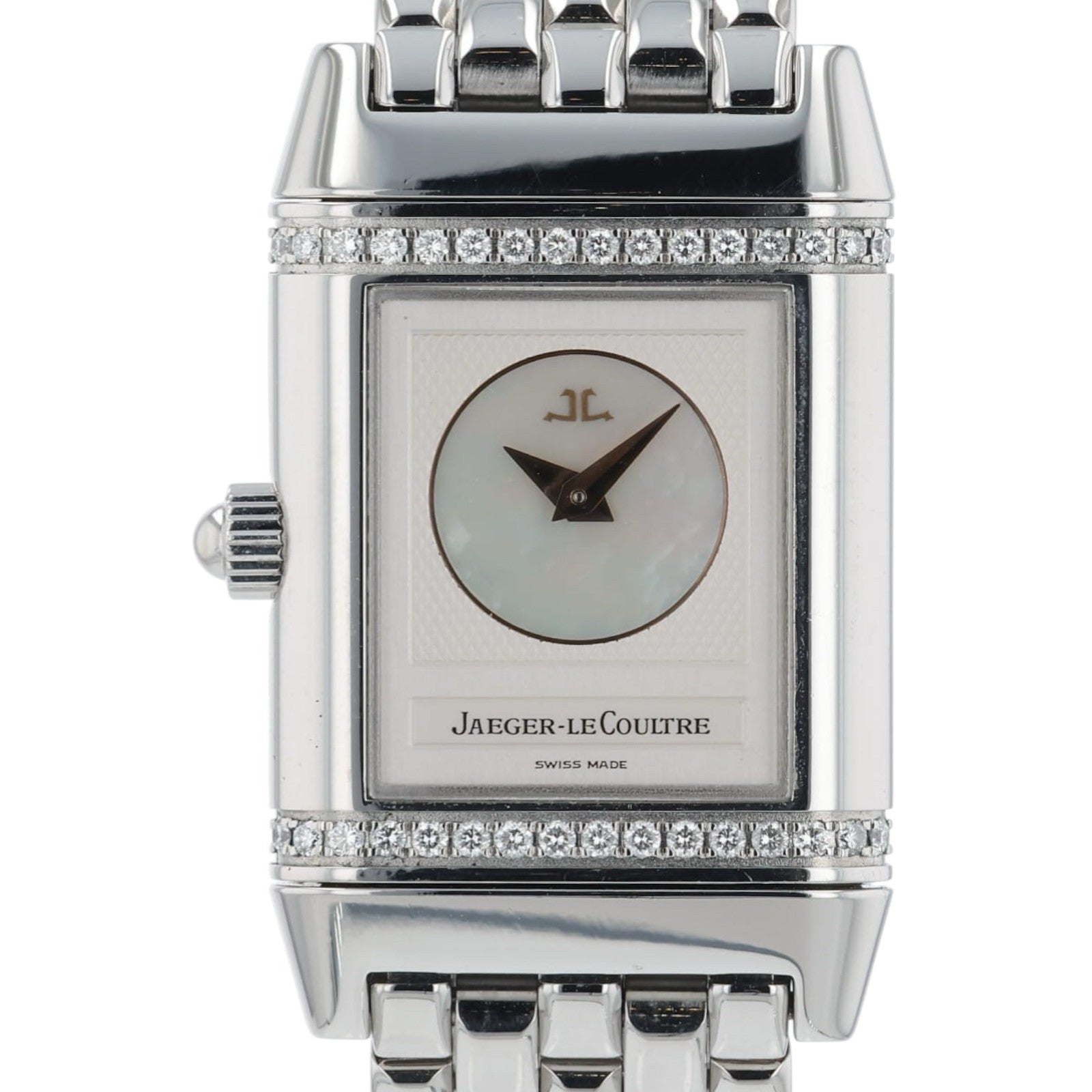 Jaeger LeCoultre Reverso Duetto Silver MOP Dial Steel 20mm Watch Q2668120