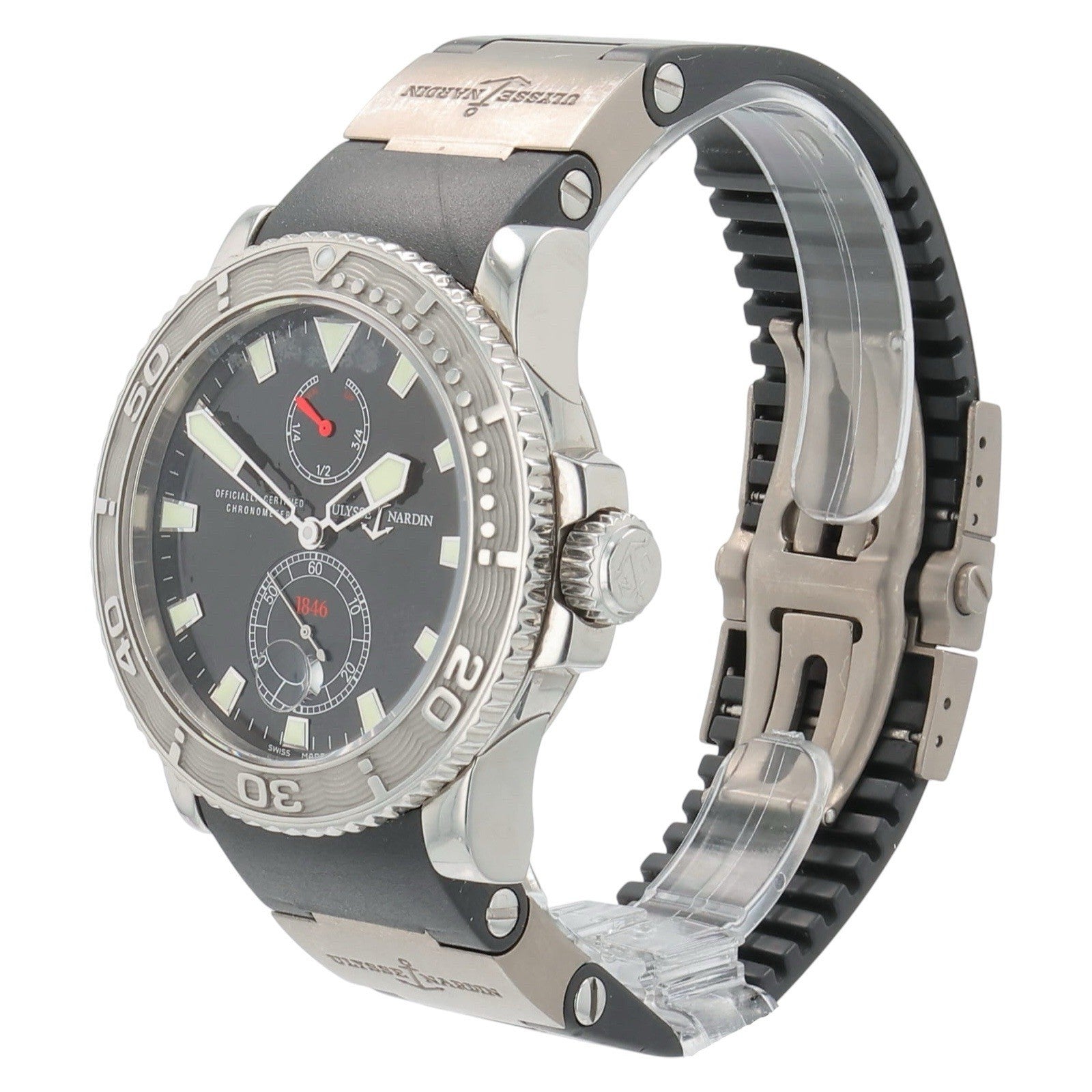 Ulysse Nardin Maxi Marine Stainless Steel Black Dial 41mm Automatic Mens 263-33