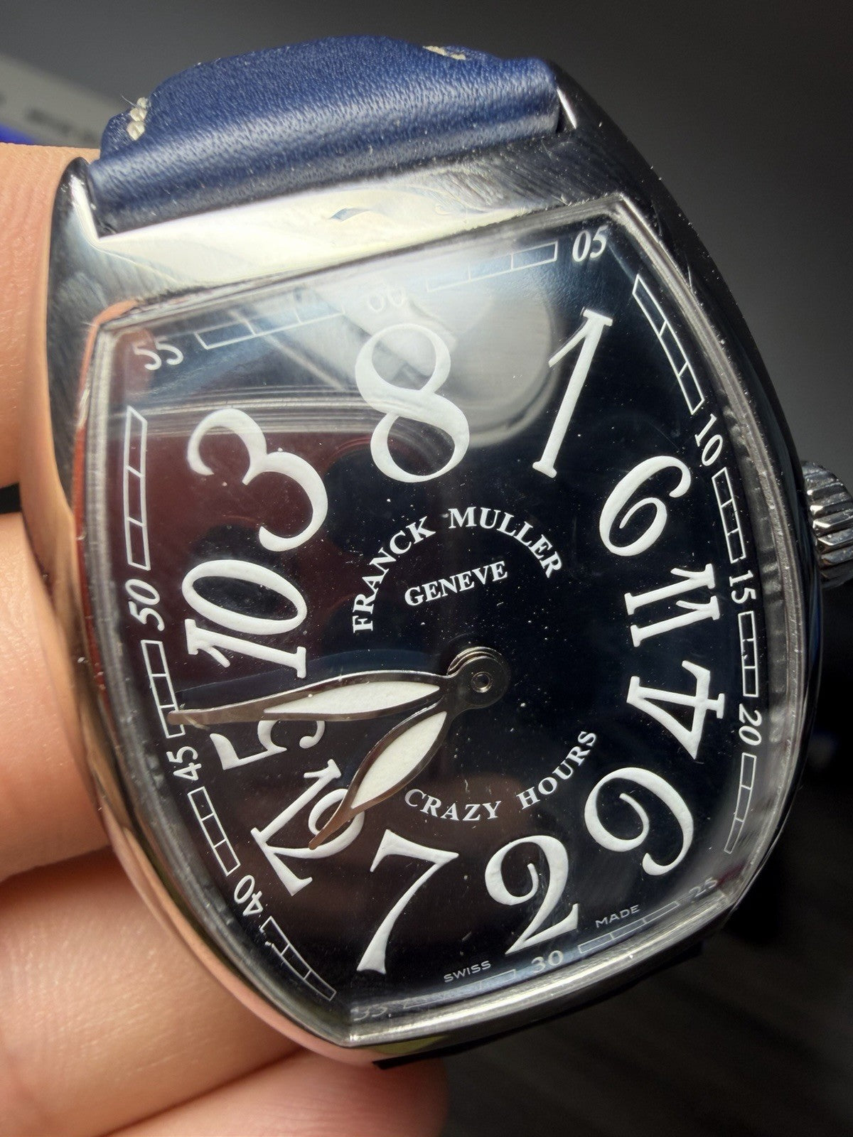 Franck Muller Crazy Hours Blue Dial Steel 43x33mm Auto Men's Watch 7880 CH II NR