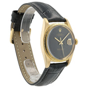 Rolex Datejust Onyx Dial 18k Yellow Gold 36mm Automatic Men’s Watch 1601