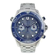 Omega Seamaster Diver Chronograph 300m Steel Blue Mens Watch 210.30.44.51.06.001