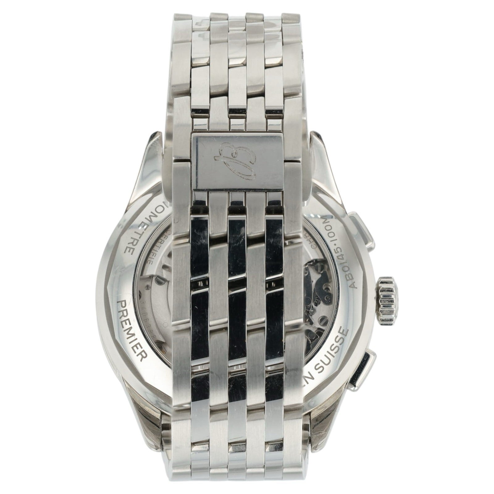 Breitling Premier Salmon Dial Stainless Steel 42mm Automatic Men’s Watch AB0145