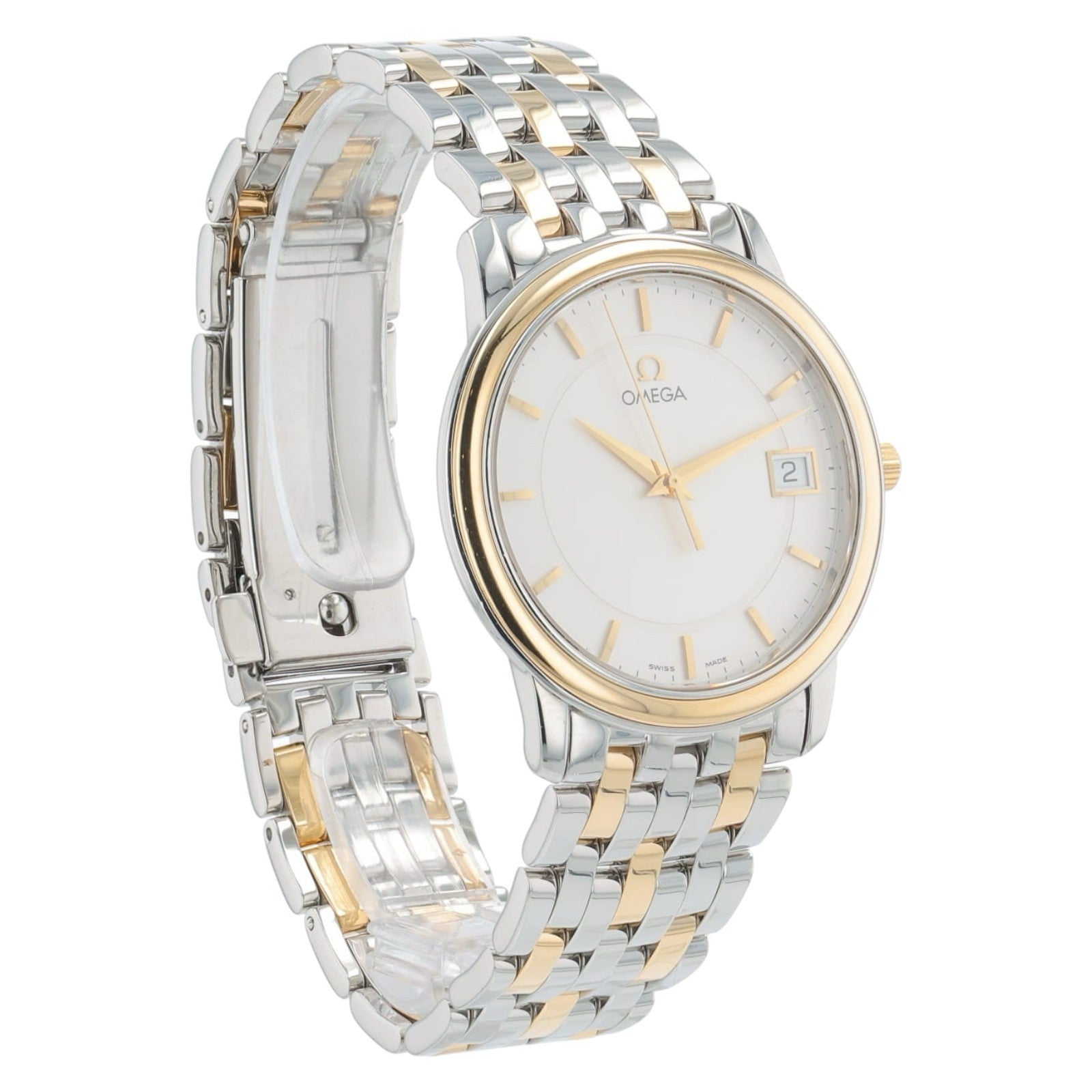 Omega De Ville Steel & Gold Silver Dial 34mm Quartz Men’s Watch 4310.31