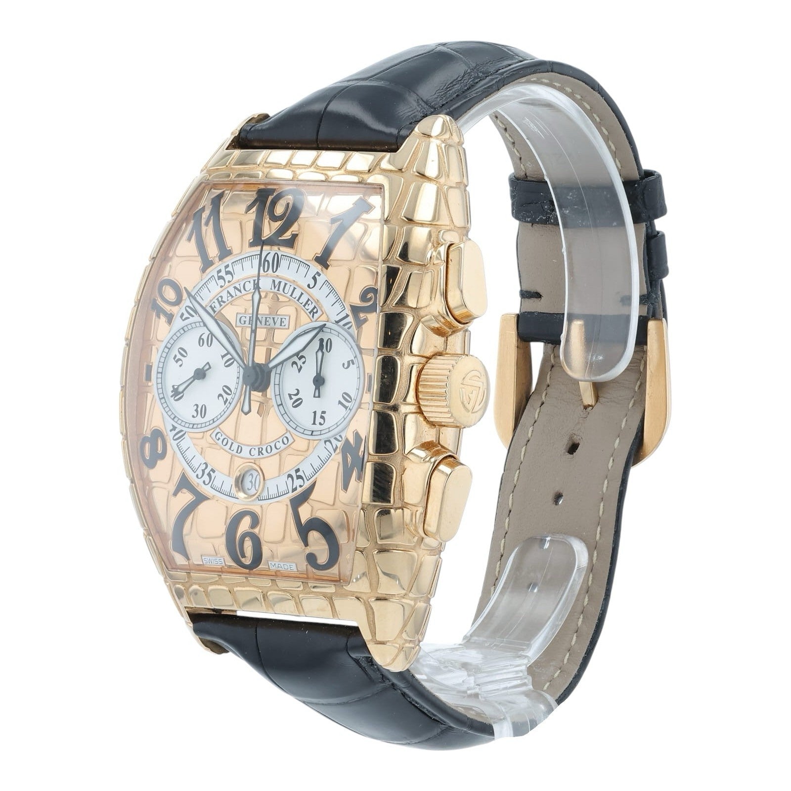 Franck Muller Chronograph 18k Rose Gold 39mm Gold Dial Automatic Mens Watch 9880
