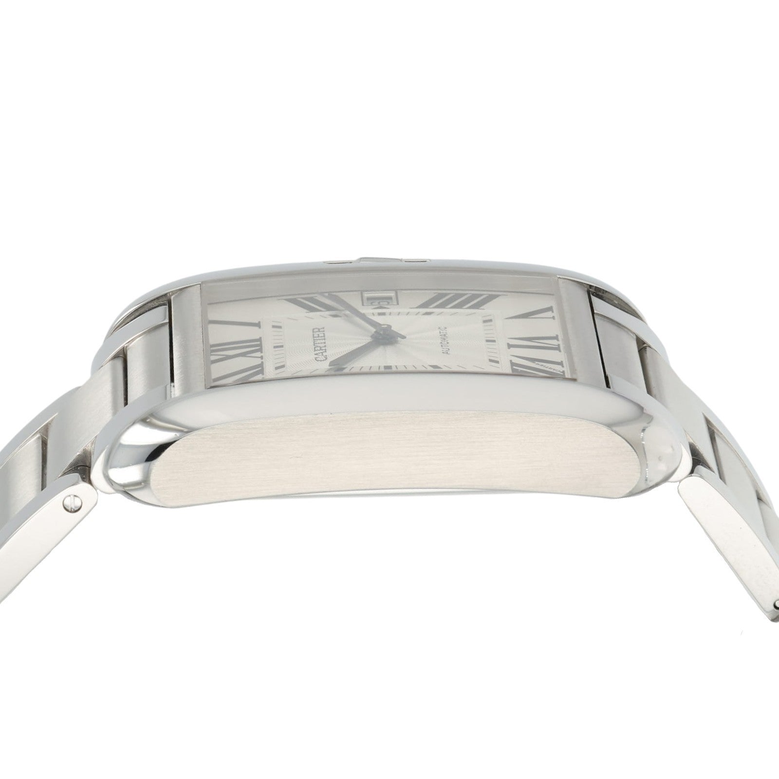 Cartier Tank Anglaise Silver Color Dial Steel 47x36mm Automatic Mens W5310008