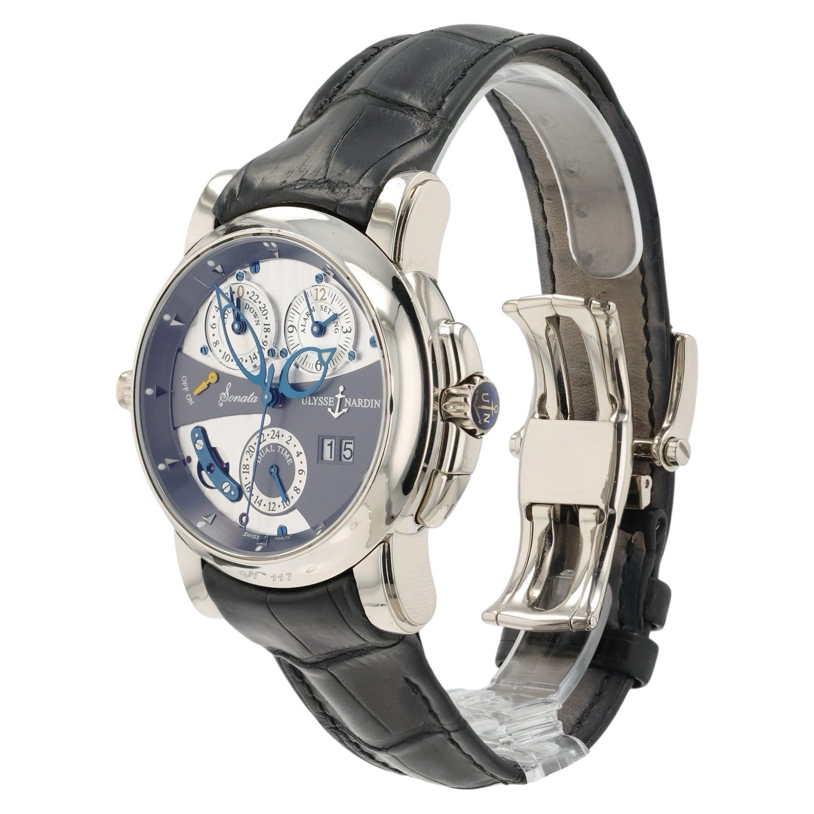 Ulysse Nardin Sonata Silver Dial 18k White Gold 42mm Automatic Mens Watch 670-88