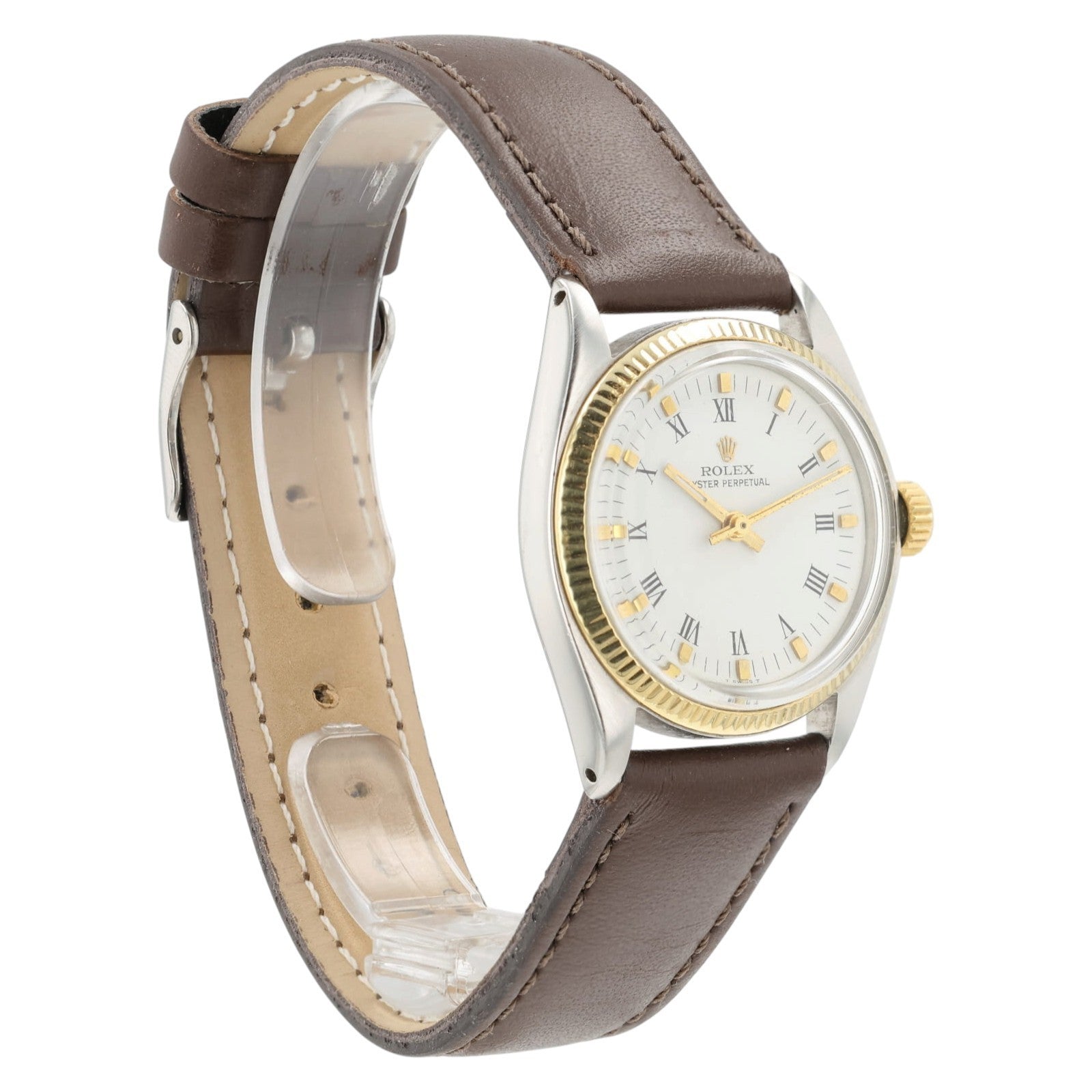 Rolex Oyster Perpetual Silver Dial Gold & Steel 31mm Automatic Womens Watch 6751