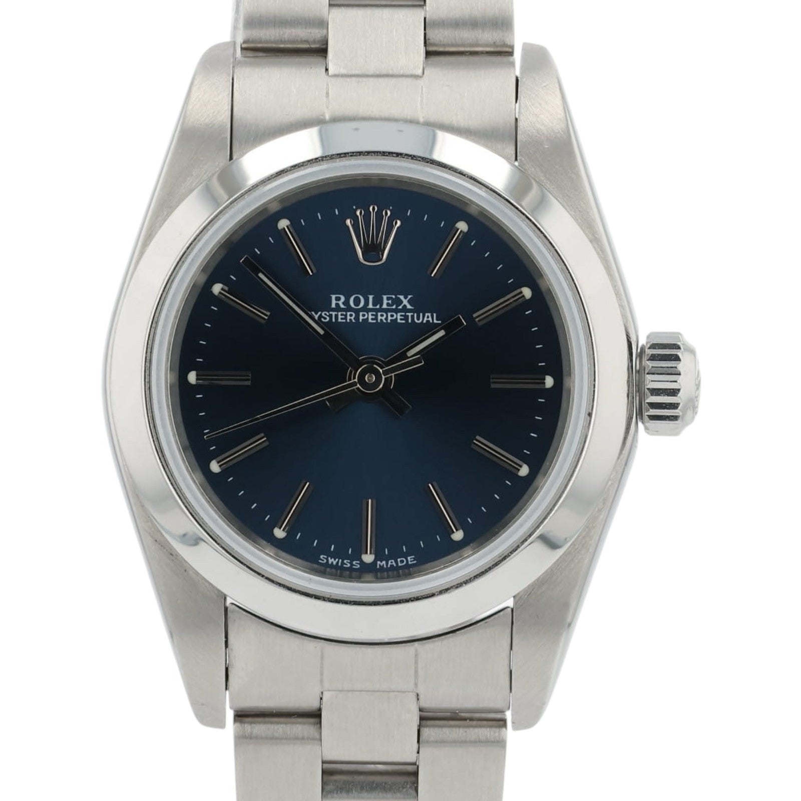 Rolex Ladies OP Blue Dial Stainless Steel 25mm Automatic Womens Watch 76080