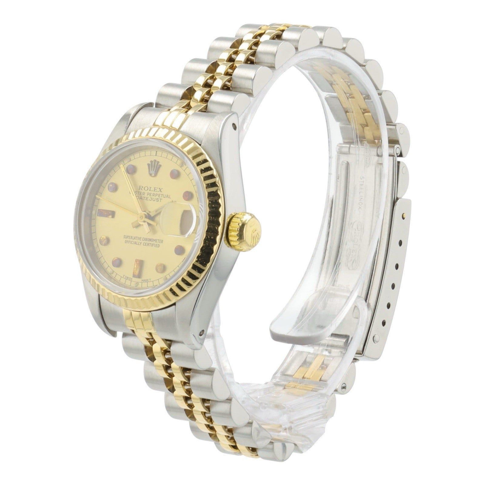 Rolex Lady Datejust Gold & Steel Champagne Dial 26mm Automatic Womens 69173
