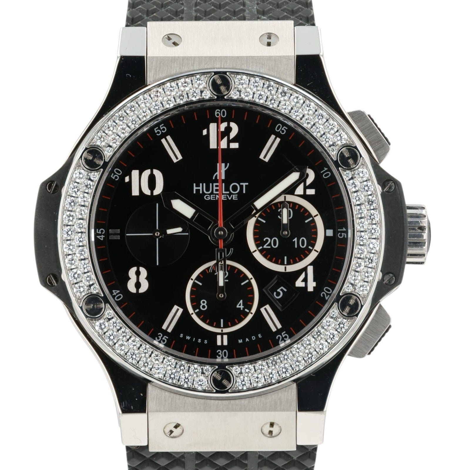 Hublot Big Bang Black Dial Diamond Steel 44mm Automatic Mens 301.SX.140.RX.114