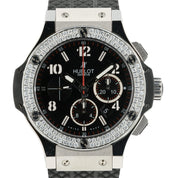 Hublot Big Bang Black Dial Diamond Steel 44mm Automatic Mens 301.SX.140.RX.114