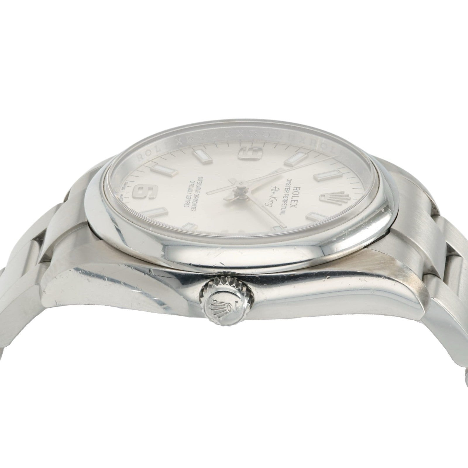 Rolex OP Silver Dial Stainless Steel 34mm Automatic Movement Men’s Watch 114200