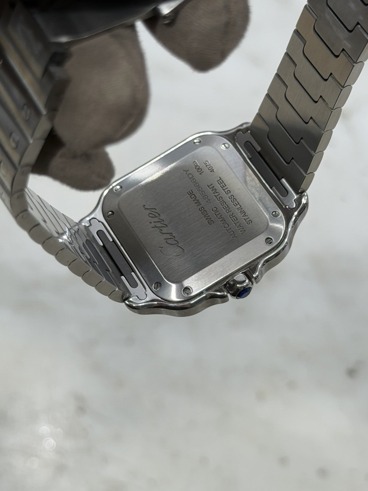 Cartier Santos Stainless Steel Green Dial 35mm Automatic Mens Watch WSSA0061