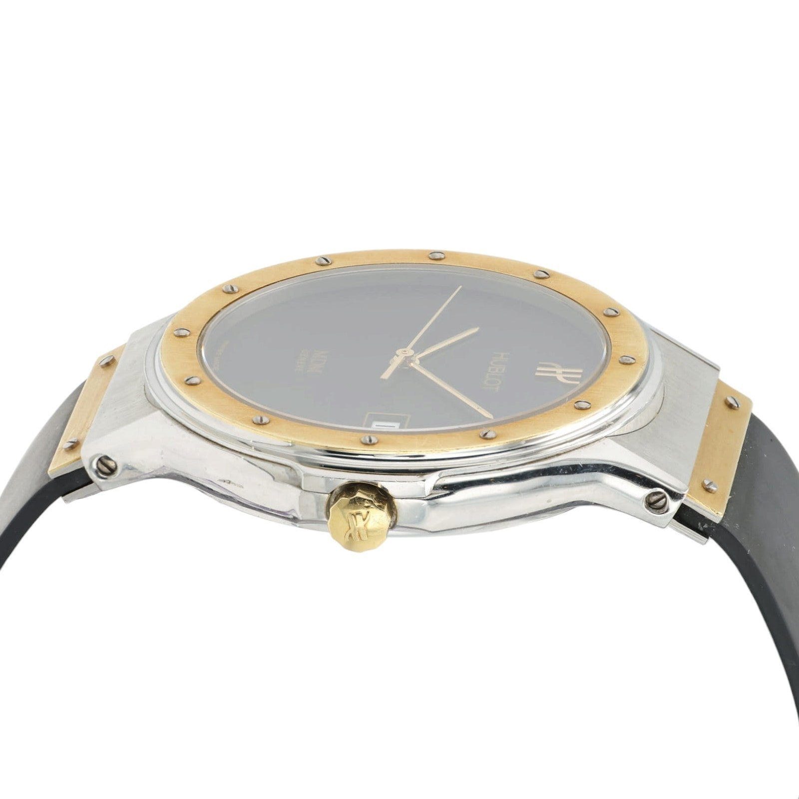 Hublot Classic MDM Black Dial Gold & Steel 36mm Quartz Men's Watch 1521.2