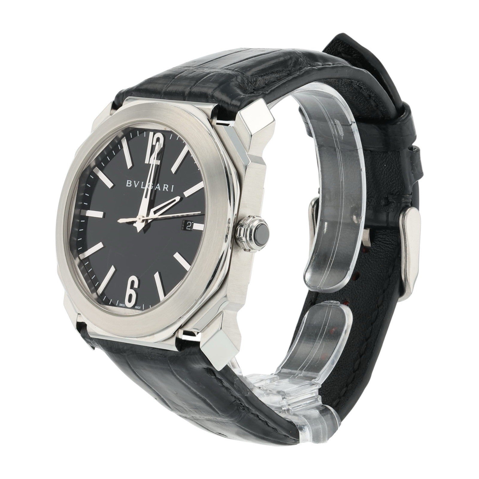 Bulgari Octo Stainless Stainless Steel Black Dial 41mm Automatic Mens BGO41S