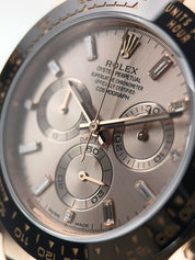 Rolex Daytona 18k Rose Gold Baguette Pink Dial 40mm Automatic Men's 116515LN