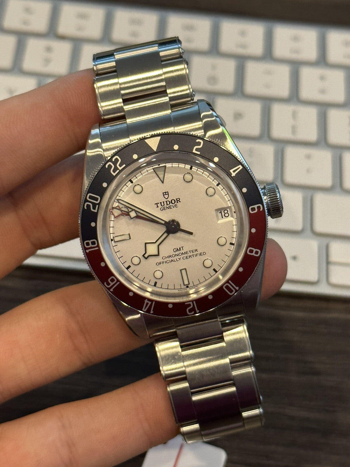NEW 2025 Tudor Black Bay Pepsi GMT 79830RB Opaline Dial Watch - Box/Papers