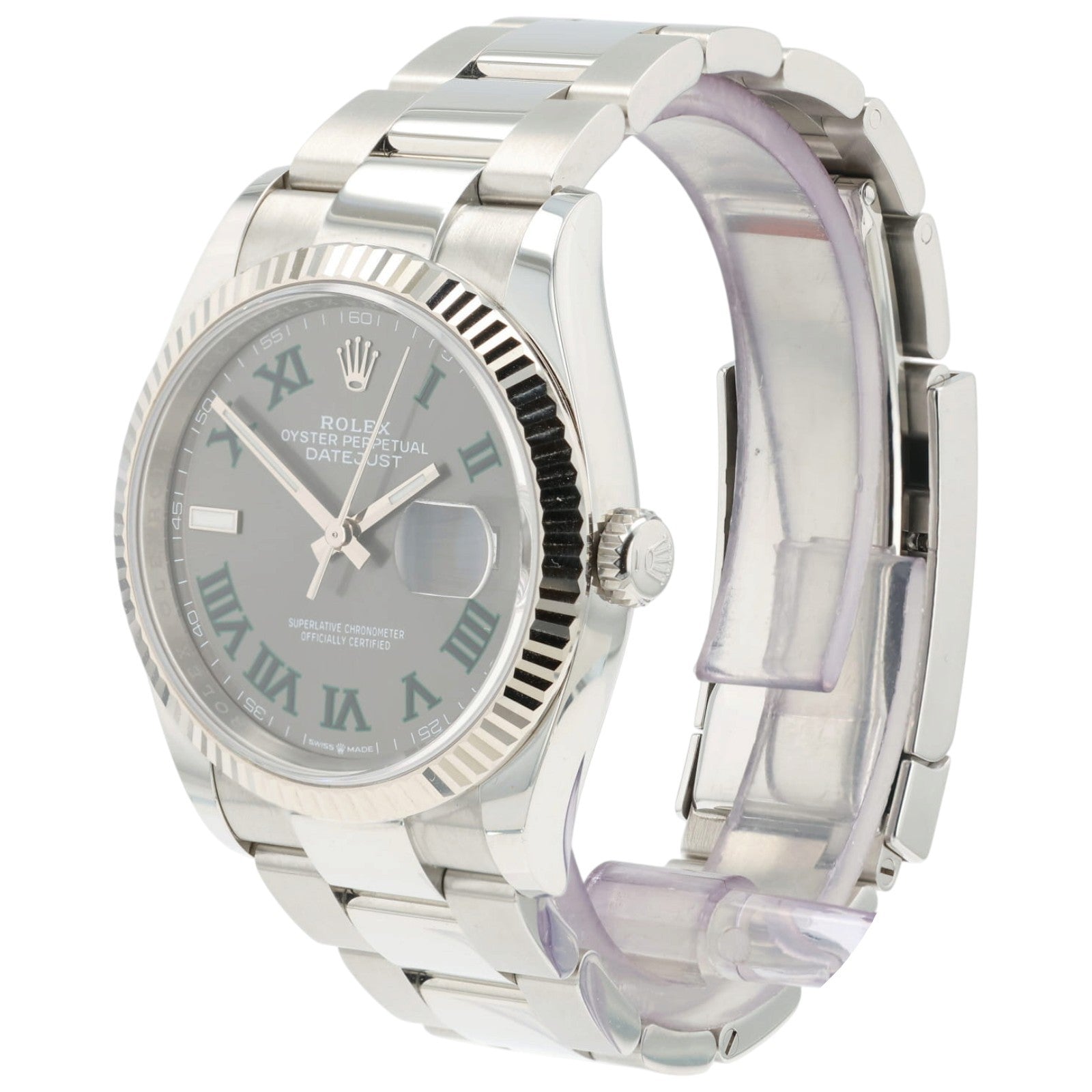Rolex Datejust Wimbledon Dial Steel 36mm Automatic Swiss Made Mens Watch 126234