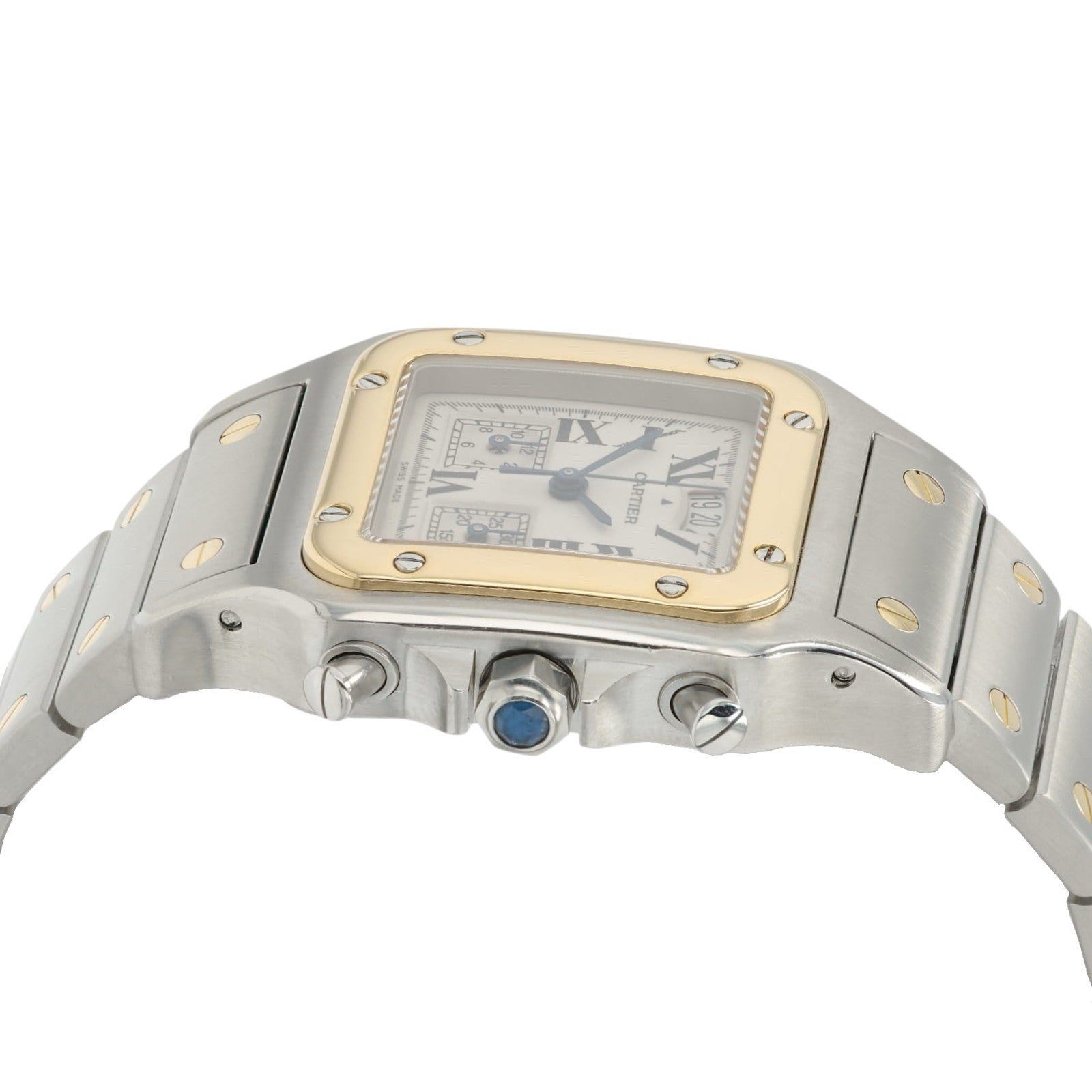 Cartier Santos Galbee Gold & Steel White Dial 29mm Quartz Men’s Watch 2425