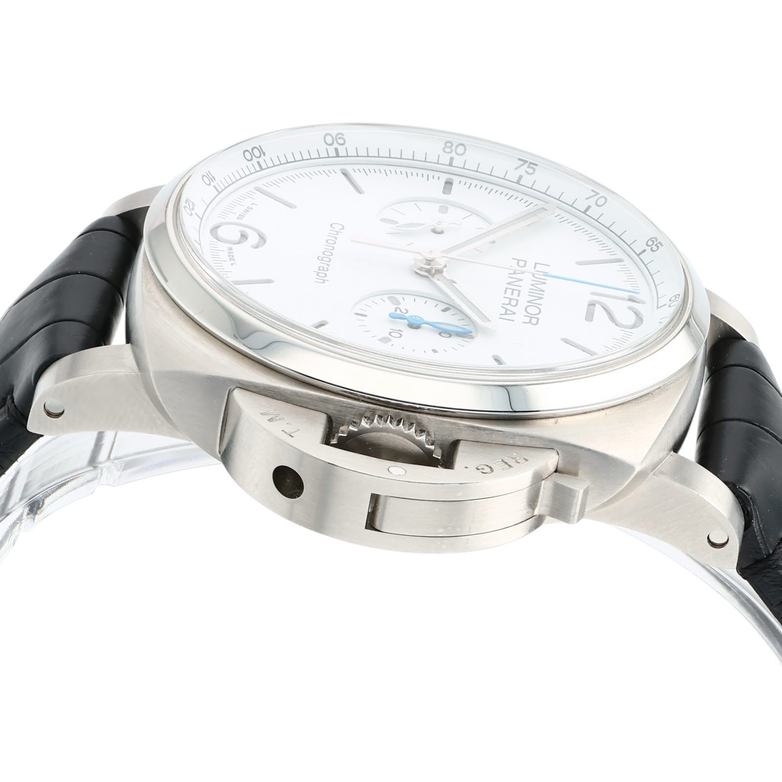 Panerai Luminor Chronograph Steel White Dial 44mm Automatic Mens Watch PAM01218