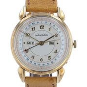 Movado Calendograph Silver Dial 14k Solid Gold 34mm Manual Wind Unisex 44823
