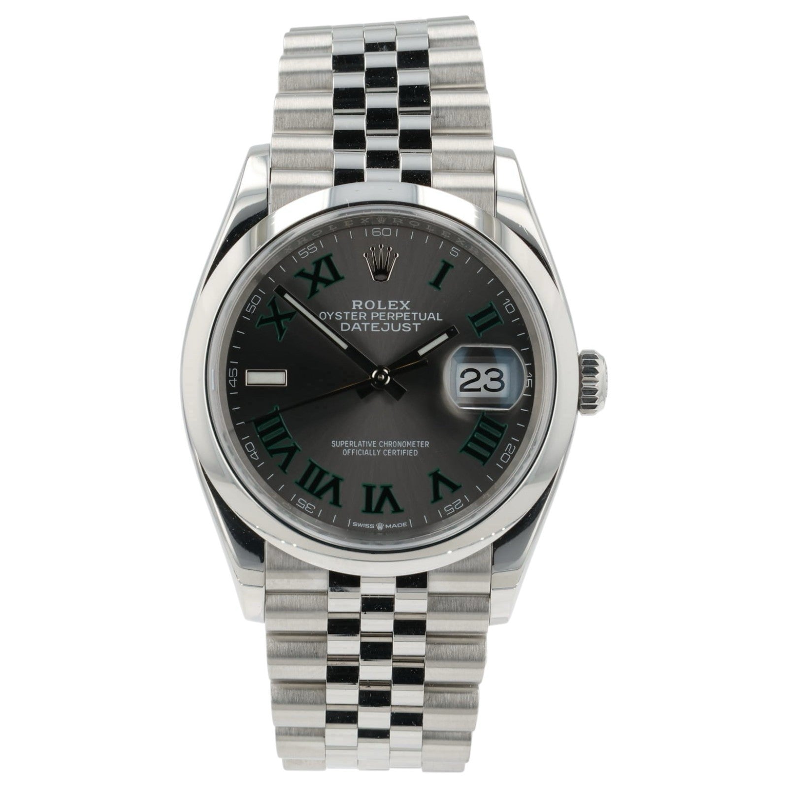 Rolex Datejust Wimbledon Gray Dial Stainless Steel 36mm Automatic Men’s 126200