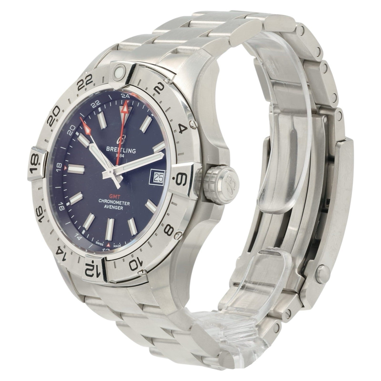 Breitling Avenger GMT Black Dial Steel 44mm Automatic Men's Watch A32320