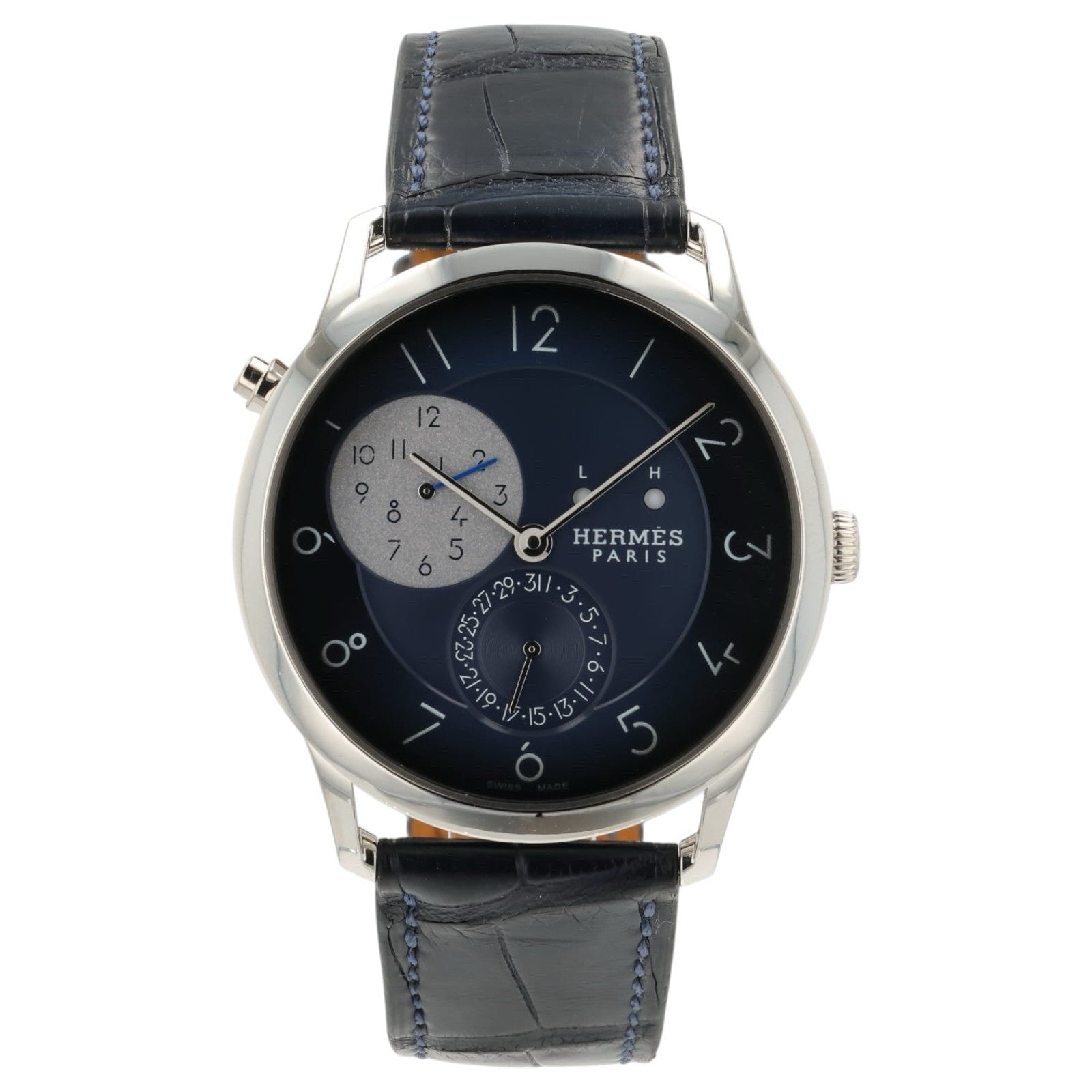 Hermes Slim GMT Hodinkee Blue Dial Stainless Steel 39.5mm Automatic Men’s Watch