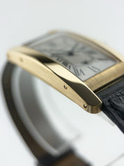 Cartier Tank Americaine Medium Automatic 18kt Yellow Gold Guilloche Roman Dial