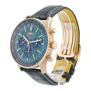 Breitling Navitimer Green Dial 18k Red Gold 46mm Automatic Mens Watch RB0137