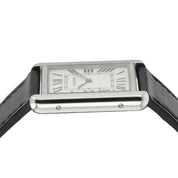 Cartier Tank Solo Silver Dial Stainless Steel 27x34mm Quartz Mens Watch W1018355